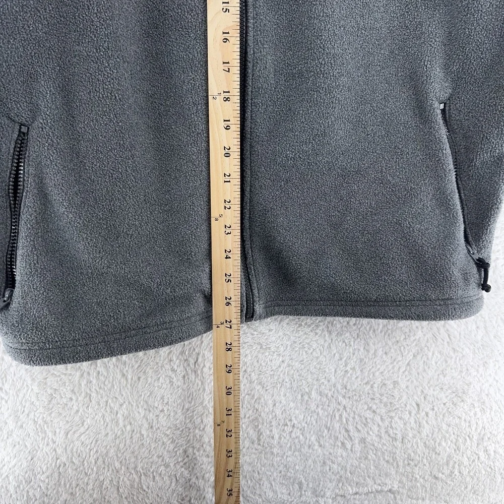 LL Bean Jacket FITS XL (Tag‎ L) Gray Full Zip Fleece Outdoor Layer Warm
